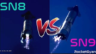 SN8 VS SN9 Launch comparison | Starship SN9 Vs SN8 difference | SpaceX Starship Launch