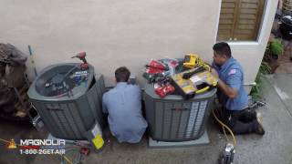 Condenser install by Magnolia HVAC | Riverside, CA