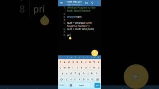 How to Use Math fabs() in Python #shorts #viral #programming #python3 Python Tutorial for Beginners