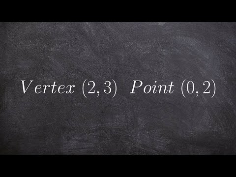 Determining the quadratic equation given a vertex and a point Determining the quadratic equation given a vertex and a point