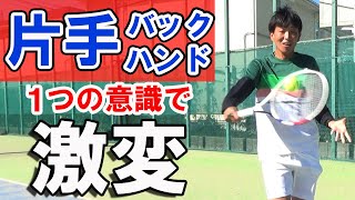 【テニス】高い打点「片手バックハンド」を克服、コツは利き腕と逆側？？