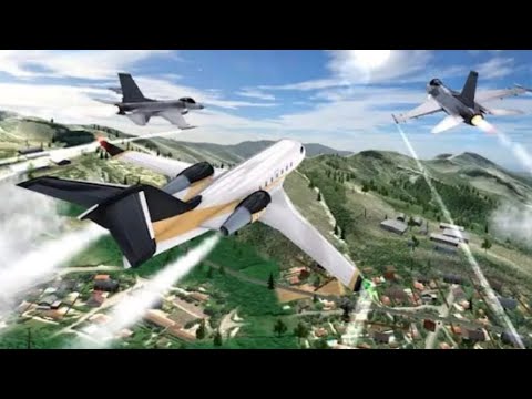 Simulador de vuelo de avión en 3D | Accidentes de avión y efectos de humo | Juego para Android