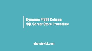 Dynamic Pivot Column Data in SQL Server | Rows convert to column in SQL Server