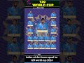 Indian Squad For T20 World Cup 2024  #cricket #shorts