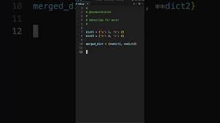 Merge Dictionaries in Python in one line of code! #python #coding #programming