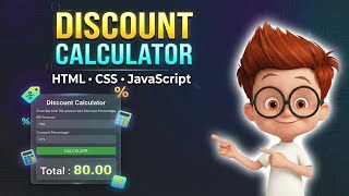 Build a Discount Calculator Using HTML CSS JavaScript | Beginner Project