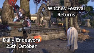 Witches Festival Returns / Daily Endeavors Walkthrough - ESO (25th October)