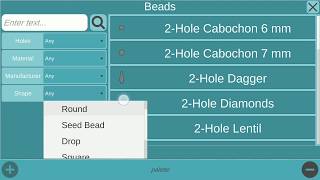 BeadApp tutorial 3: Selecting bead shapes and varieties