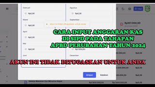 CARA INPUT RENCANA ANGGARAN KAS SIPD TAHAPAN PERUBAHAN ANGGARAN TAHUN 2024