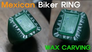 [Basic Ring Making] Mexican Biker Ring｜Part 01.｜Wax carving｜ASMR