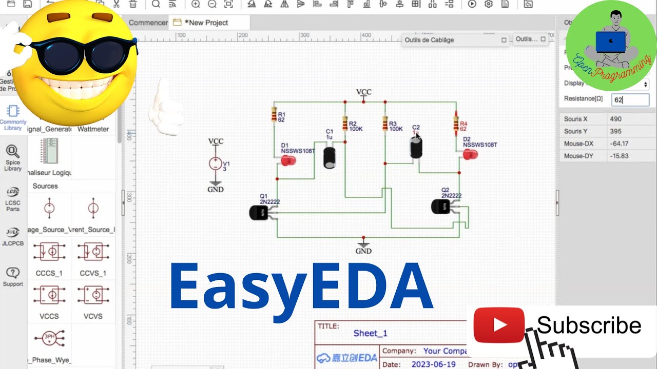 Easyeda Simulation D Un Schema Youtube