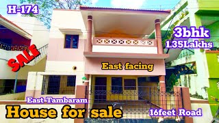 independent house for sale in Chennai East Tambaram|sembakkam|East facing|3bhk|1.35 L