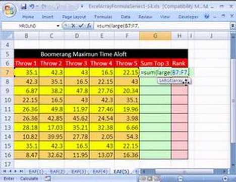 Excel Array Formula Series #5: SUM 3 Largest Values Excel Array Formula Series #5: SUM 3 Largest Values