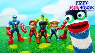 Fizzy Plays with Spidey and Superheroes | Fun Videos For Kids