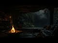 No Ads, Deep Sleep in a Cozy Cave 🌧️ Relaxing Rain & Fireplace Sounds After a Long Day 🔥😴