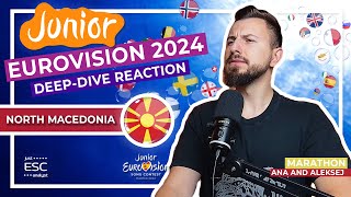 🌷 Reaction to 🇲🇰 NORTH MACEDONIA in JUNIOR EUROVISION 2024 | 🔎 Marathon by Ana and Aleksej