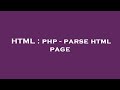 HTML : php - parse html page