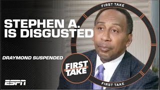 Stephen A. Smith admits he’s DISGUSTED with Draymond Green’s suspension 🍿 🔥 | First Take