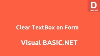 Clear TextBox on Form in VB.Net