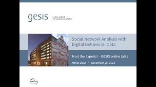 Meet the Experts: Dr. Haiko Lietz: Social Network Analysis with Digital Behavioral Data