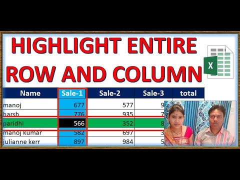 Apply Conditional Formatting to an Entire Row AND Entire column | highlight row |highlight column