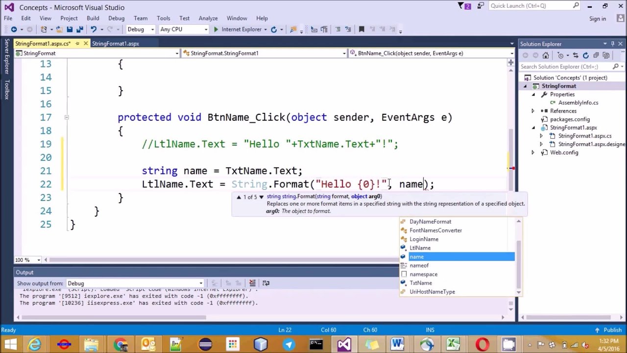 String Format Example Youtube