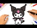 HOW TO DRAW KUROMI 🖤🎀 SANRIO