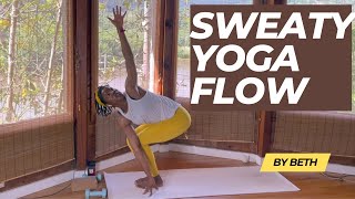 45 Minute Sweaty and SCULPT POWER YOGA FLOW | HIIT Yoga with Weights Optional 🔥