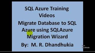 SQL Azure - Migrate Database using SQLAzureMigrationWizard