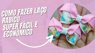 Como fazer laço rabicó. Super fácil e econômico. DIY - Ribbon bow hair