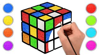 कैसे बनाएं एक प्यारा सा Rubik's Cube | Drawing for Kids | How to Draw Rubik's Cube