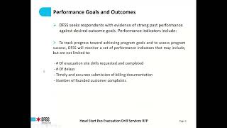 DFSS Head Start Bus Evacuation Drill Services