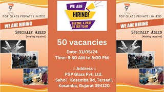 50 Jobs Vacancies For the Deaf, Kosamba, Gujarat