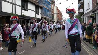 Earlsdon Morris final dance outside The Cardinals Hat, Worcester