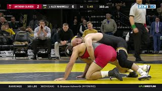 165 LBS: #3 Alex Marinelli (Iowa) vs. Anthony Oliveri (Rutgers) | Big Ten Wrestling