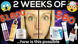 2 Weeks of Drugstore vs Luxury Skincare - MIND BLOWN