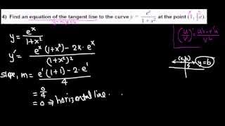 Calculus I: Equation of tangent line