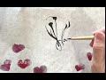 happy valentine　筆文字アート　とみたゆかり