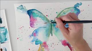 LOOSE WATERCOLOR BUTTERFLY TUTORIAL | How to paint a butterfly in watercolour | Step By Step