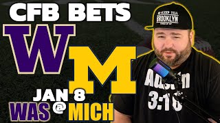 Washington vs Michigan College Football Bets Monday January 8th Bowl Predictions | Kyle Kirms Picks
