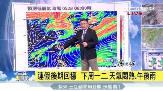 20170526【三立準氣象】端午連假前期不穩定周六周日短暫雨 下周一二天氣悶熱午後雨 周三周四後西南風、鋒面影響 局部大雨或豪雨│氣象博士潘大綱│三立新聞台