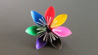 【折り紙】虹の花【origami】Rainbow flower