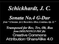 Schickhardt, J. C. _ Sonata Op.22 No.4 G-Dur [Rec, Trv, Ob, Bsn]