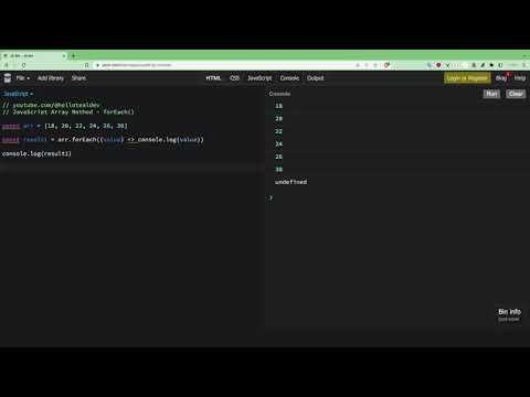 Array ForEach Method | JavaScript Tutorial - YouTube