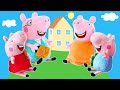 Histoires de la famille en peluche de Peppa pig. Vidéos en français avec jouets pour enfants.