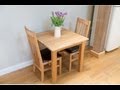 Minsk small square solid oak table Winchester leather chairs set