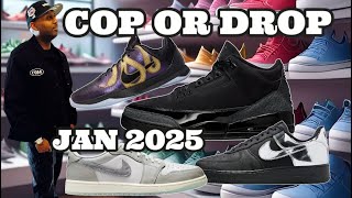 COP OR DROP: JAN 2025 SNKRS- JORDAN 3 BLACK CAT- KOBE V PROTRO- JORDAN 1 LOW LUNAR #sneakers #nike