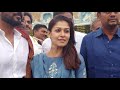 telugu tamil heroine nayanthara with vignesh shivan in tirumala