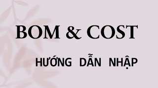 Hướng dẫn nhập BOM Cost trong PEV Restaurant