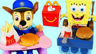 Paw Patrol Baby Chase Orders McDonalds Happy Meal & Scooby Doo Imagine Ink Coloring Book Surprise!